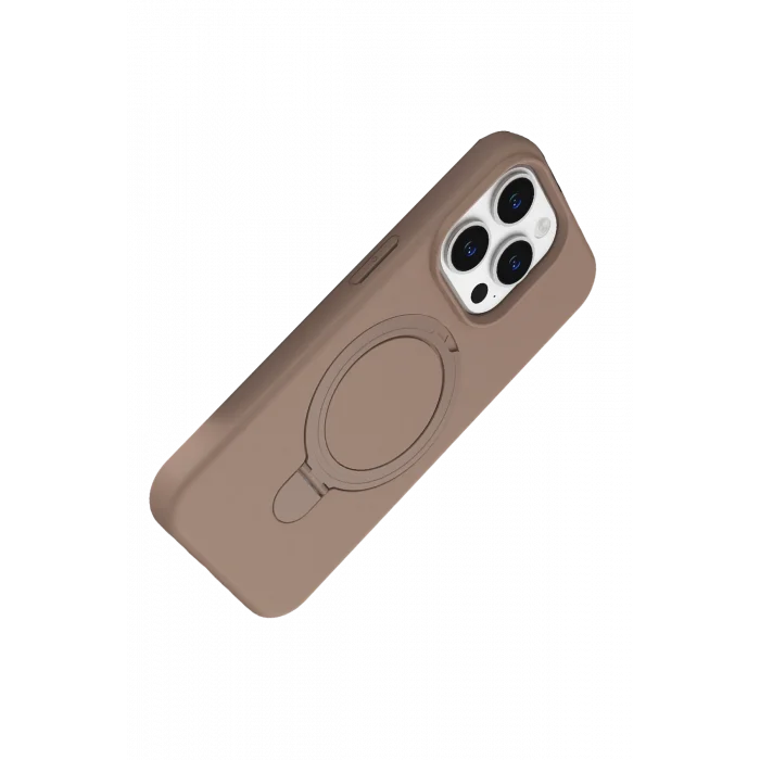 Mey İthalat®   iPhone 14 Pro Max Regal Magsafe Standlı Kapak - Çöl Titanyum