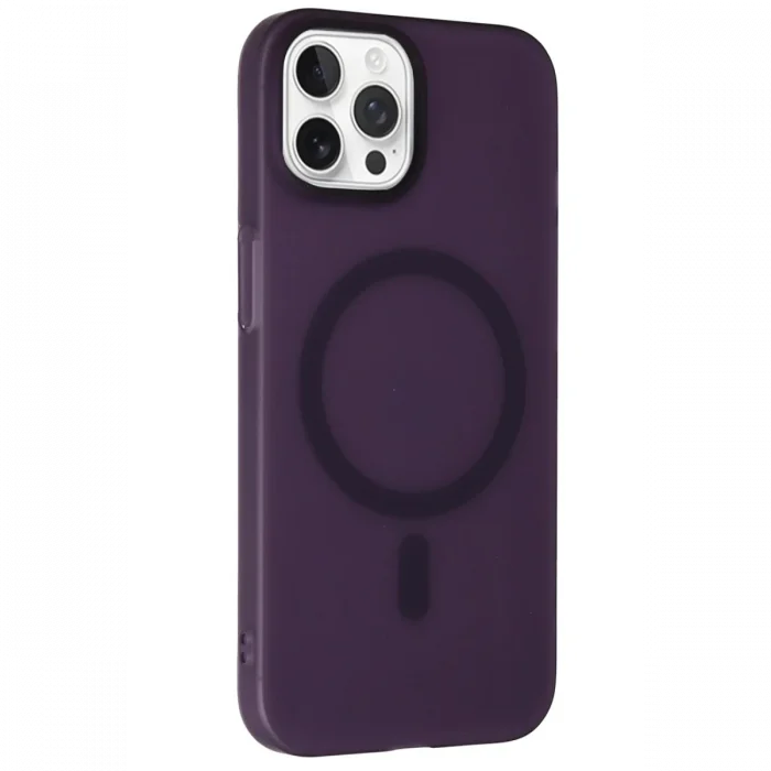 Mey İthalat®   iPhone 14 Pro Max Tuna PC Slim Magsafe Kapak - Derin Mor