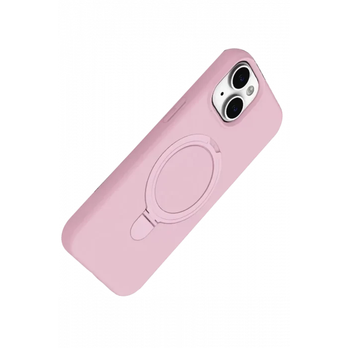 Mey İthalat®   iPhone 14 Regal Magsafe Standlı Kapak - Açık Pembe