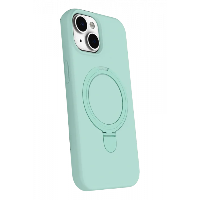 Mey İthalat®   iPhone 14 Regal Magsafe Standlı Kapak - Su Yeşili