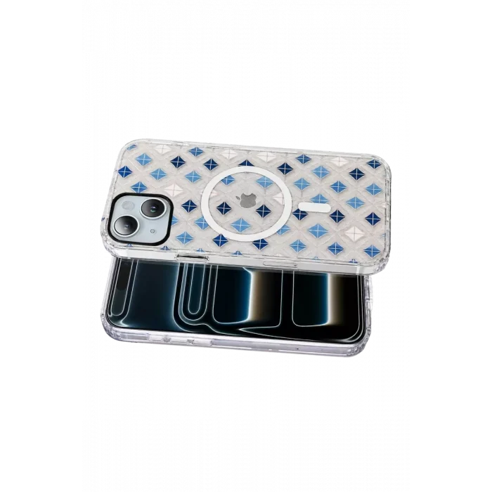 Mey İthalat®   iPhone 15 Desina Magsafe Kapak - Desen 4