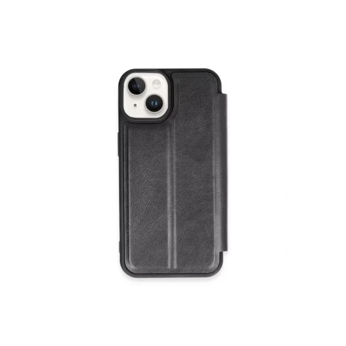 Mey İthalat®   iPhone 15 Kılıf Flip Cover - Siyah