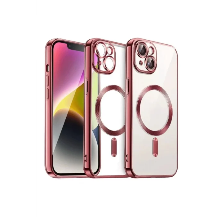 Mey İthalat®   iPhone 15 Kılıf Kross Magneticsafe Kapak - Kırmızı