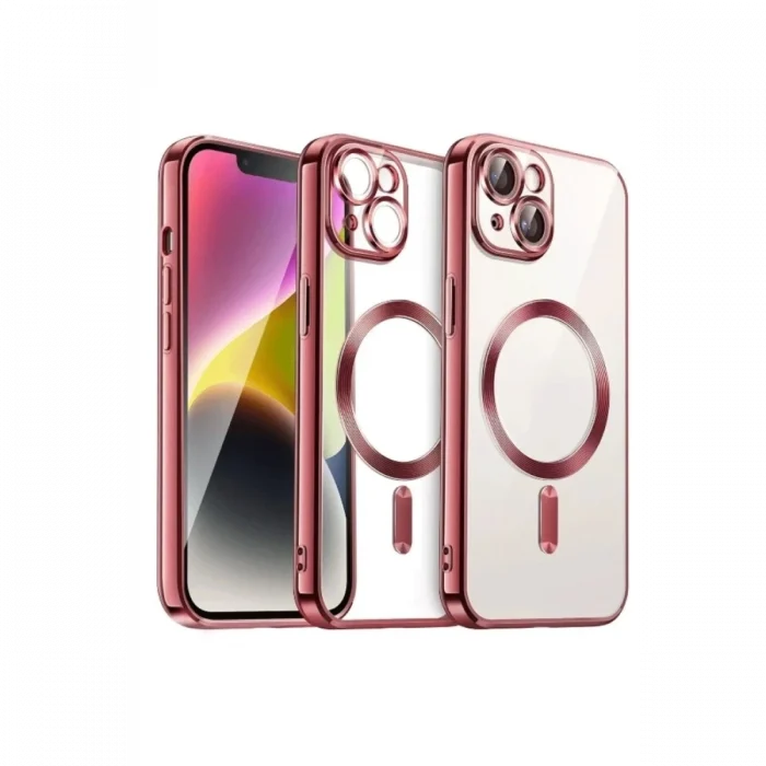 Mey İthalat®   iPhone 15 Kılıf Kross Magneticsafe Kapak - Kırmızı