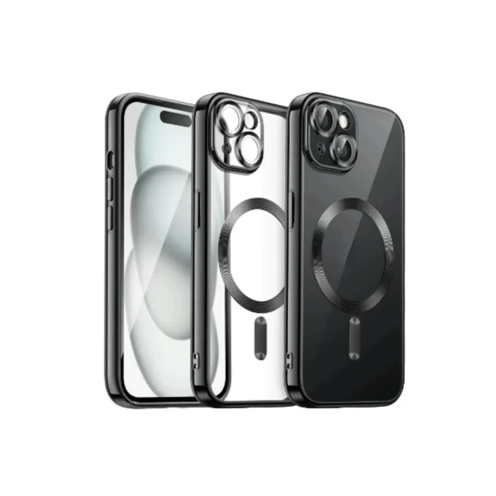 Mey İthalat®   iPhone 15 Kılıf Kross Magneticsafe Kapak - Siyah