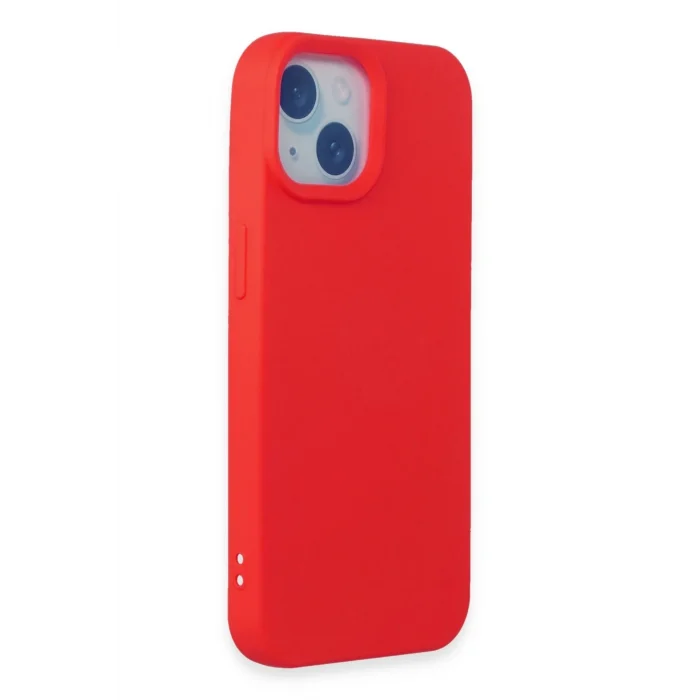 Mey İthalat®   iPhone 15 Kılıf Nano içi Kadife Silikon - Kırmızı