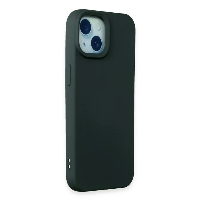 Mey İthalat®   iPhone 15 Kılıf Nano içi Kadife Silikon - Koyu Yeşil