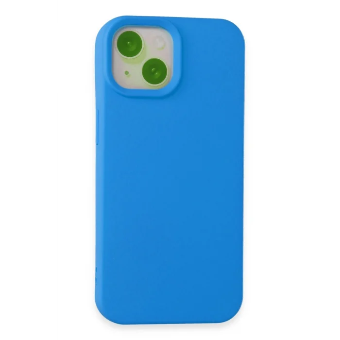 Mey İthalat®   iPhone 15 Kılıf Nano içi Kadife Silikon - Mavi