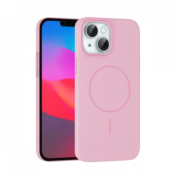Mey İthalat®   iPhone 15 Plus Broş Magsafe Kapak - Pembe