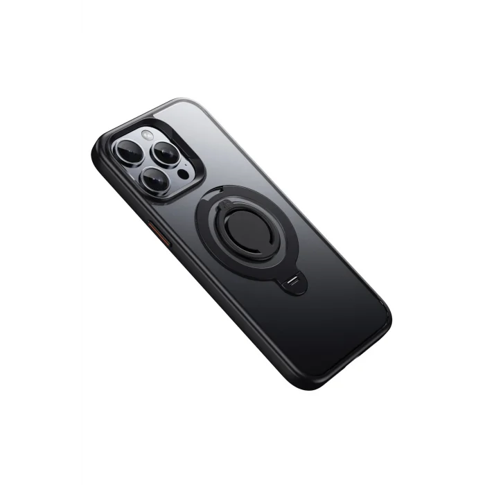 Mey İthalat®   iPhone 15 Pro Avatar 360 Dönen Magsafe Kapak - Siyah