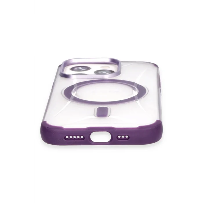 Mey İthalat®   iPhone 15 Pro Hilton Magsafe Kapak - Derin Mor