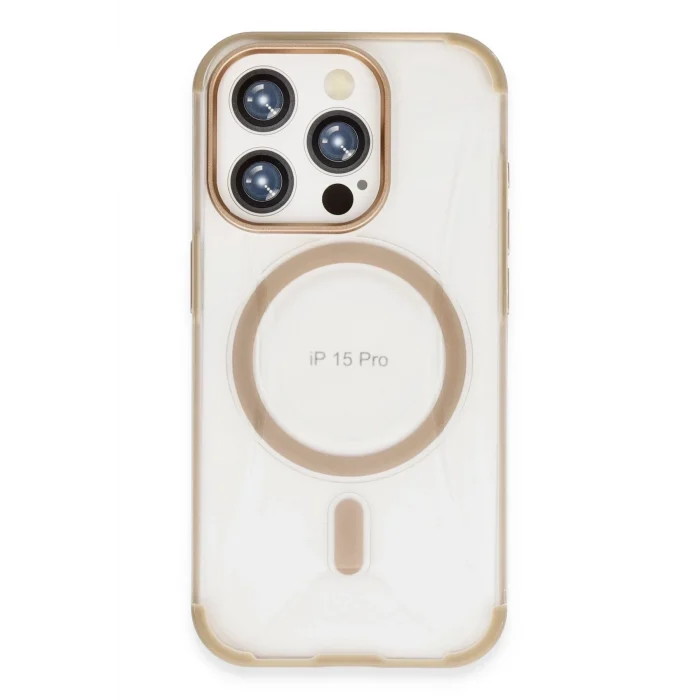 Mey İthalat®   iPhone 15 Pro Hilton Magsafe Kapak - Gold