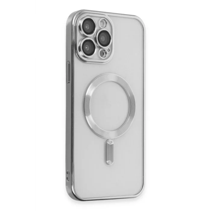 Mey İthalat®   iPhone 15 Pro Kılıf Kross Magneticsafe Kapak - Gümüş