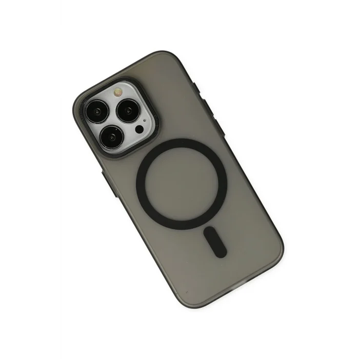 Mey İthalat®   iPhone 15 Pro Kılıf Lodos Magneticsafe Mat Kapak - Siyah