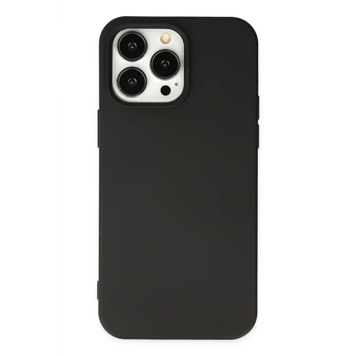 Mey İthalat®   iPhone 15 Pro Kılıf Nano içi Kadife Silikon - Siyah