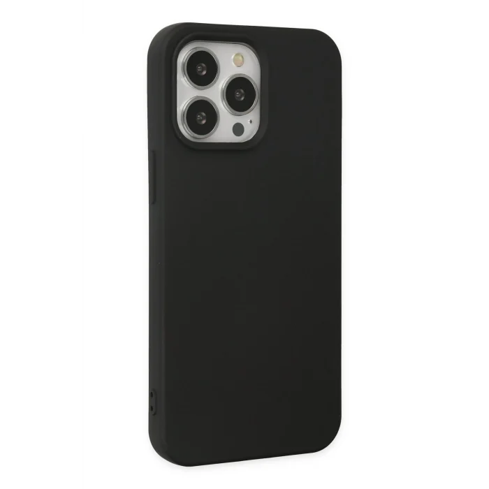 Mey İthalat®   iPhone 15 Pro Kılıf Nano içi Kadife Silikon - Siyah