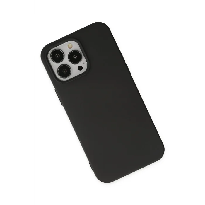 Mey İthalat®   iPhone 15 Pro Kılıf Nano içi Kadife Silikon - Siyah