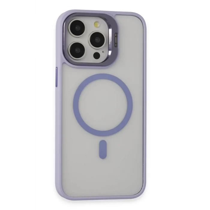 Mey İthalat®   iPhone 15 Pro Kılıf Roblox Lens Magsafe Standlı Kapak - Lila