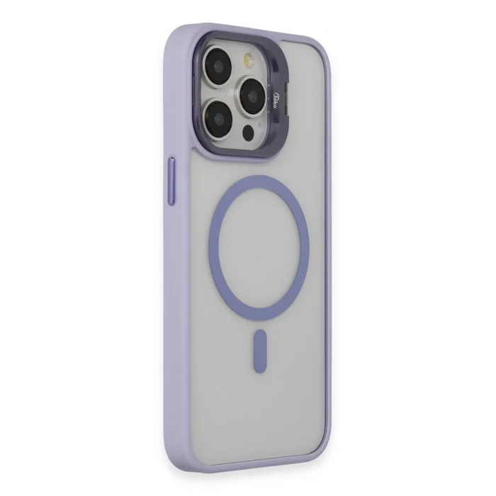 Mey İthalat®   iPhone 15 Pro Kılıf Roblox Lens Magsafe Standlı Kapak - Lila
