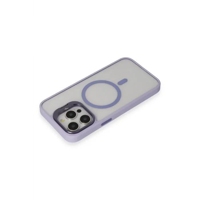 Mey İthalat®   iPhone 15 Pro Kılıf Roblox Lens Magsafe Standlı Kapak - Lila