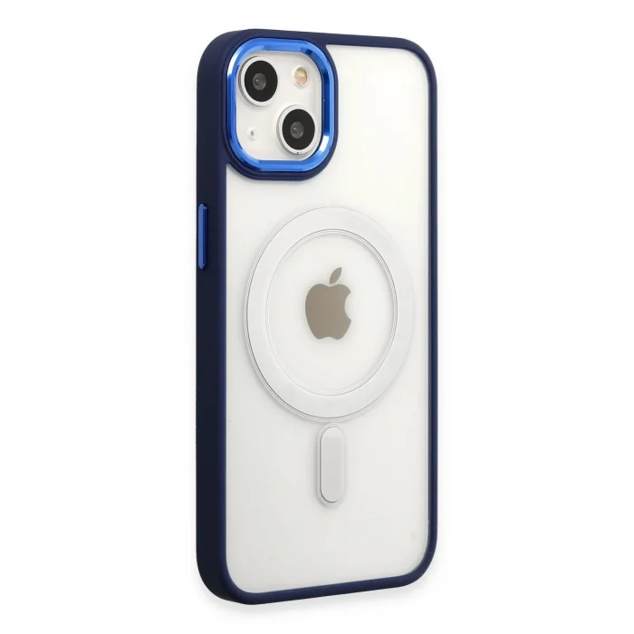 Mey İthalat®   iPhone 15 Pro Kılıf Room Magneticsafe Silikon - Lacivert