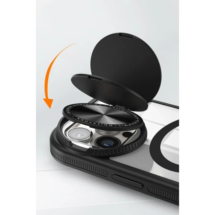 Mey İthalat®   iPhone 15 Pro Kılıf Teleskop Lens Magsafe Silikon Kapak - Koyu Yeşil