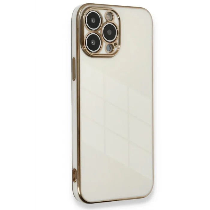 Mey İthalat®   iPhone 15 Pro Kılıf Volet Silikon - Beyaz