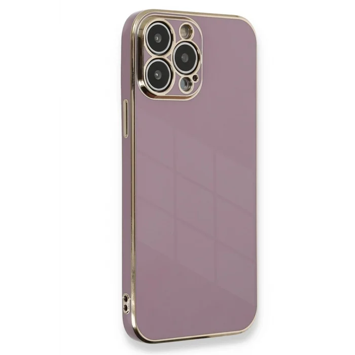 Mey İthalat®   iPhone 15 Pro Kılıf Volet Silikon - Mor