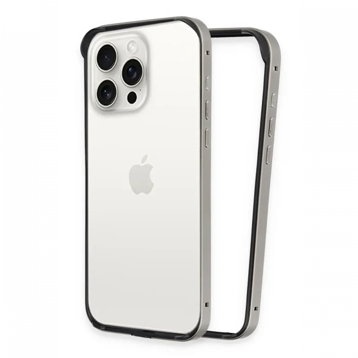 Mey İthalat®   iPhone 15 Pro Land Bumper Koruma Kapak - Titan Gri