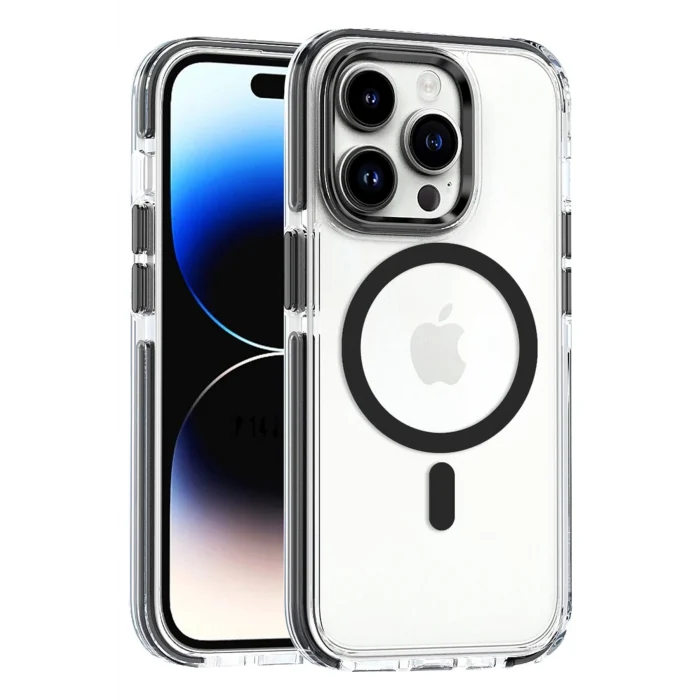 Mey İthalat®   iPhone 15 Pro Max Bella Magsafe Kapak - Siyah