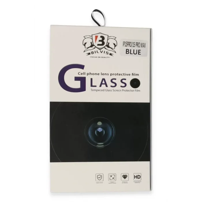 Mey İthalat®   iPhone 15 Pro Max Bilvis Titan Kamera Lens - Lacivert