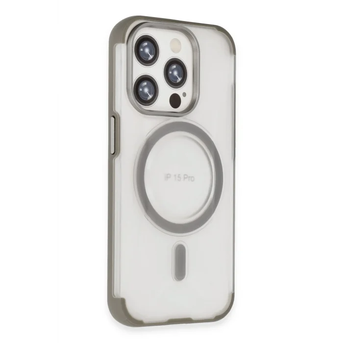 Mey İthalat®   iPhone 15 Pro Max Hilton Magsafe Kapak - Titan Gri