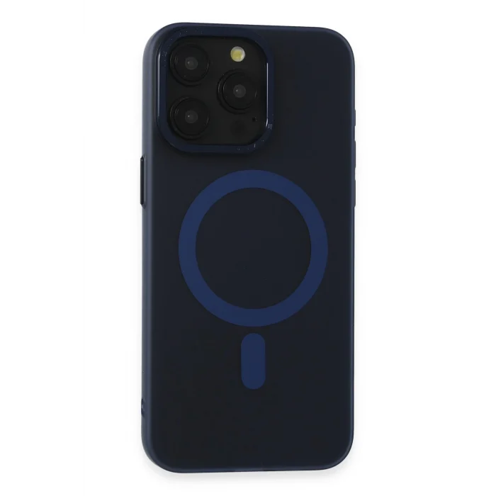 Mey İthalat®   iPhone 15 Pro Max Kılıf Lodos Magneticsafe Mat Kapak - Mavi