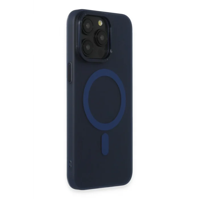 Mey İthalat®   iPhone 15 Pro Max Kılıf Lodos Magneticsafe Mat Kapak - Mavi