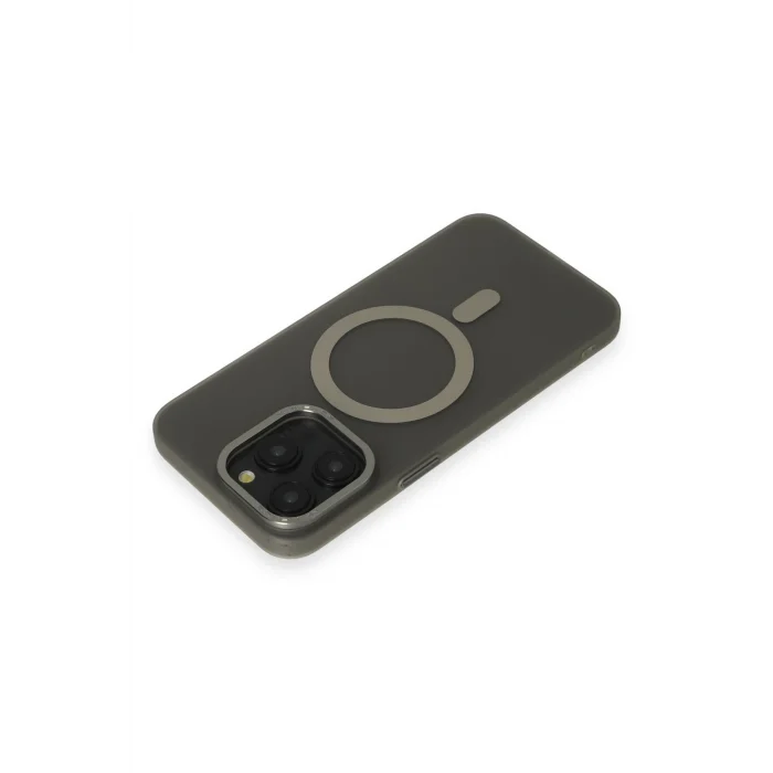 Mey İthalat®   iPhone 15 Pro Max Kılıf Lodos Magneticsafe Mat Kapak - Titan Gri