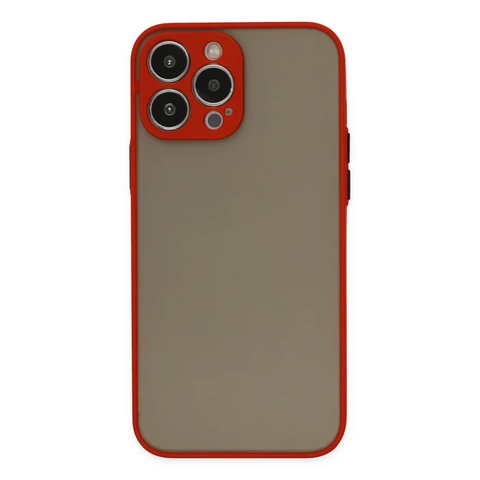 Mey İthalat®   iPhone 15 Pro Max Kılıf Montreal Silikon Kapak - Kırmızı