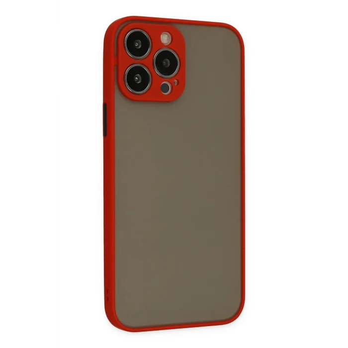 Mey İthalat®   iPhone 15 Pro Max Kılıf Montreal Silikon Kapak - Kırmızı