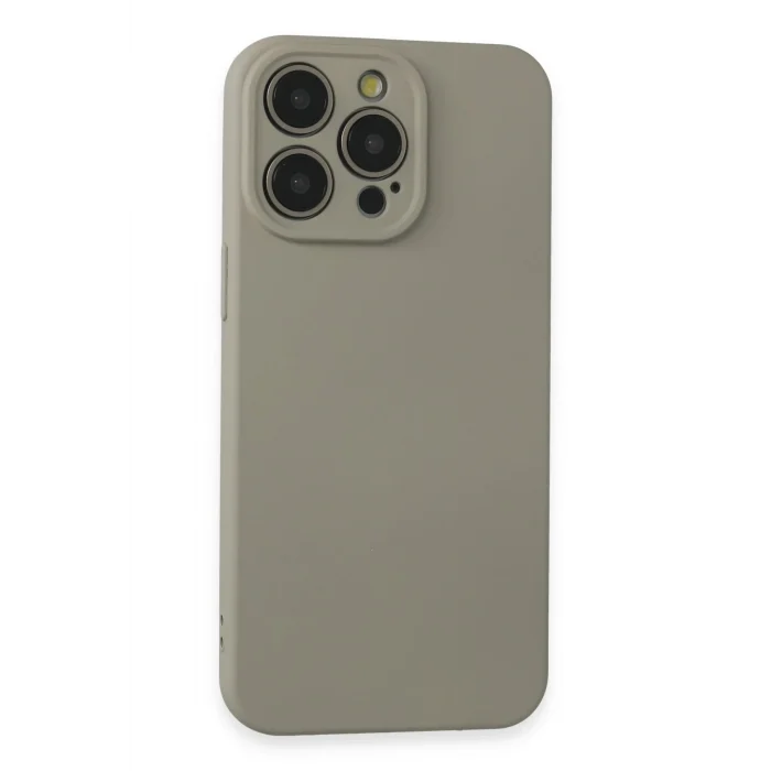 Mey İthalat®   iPhone 15 Pro Max Kılıf Nano içi Kadife Silikon - Beyaz Titanyum