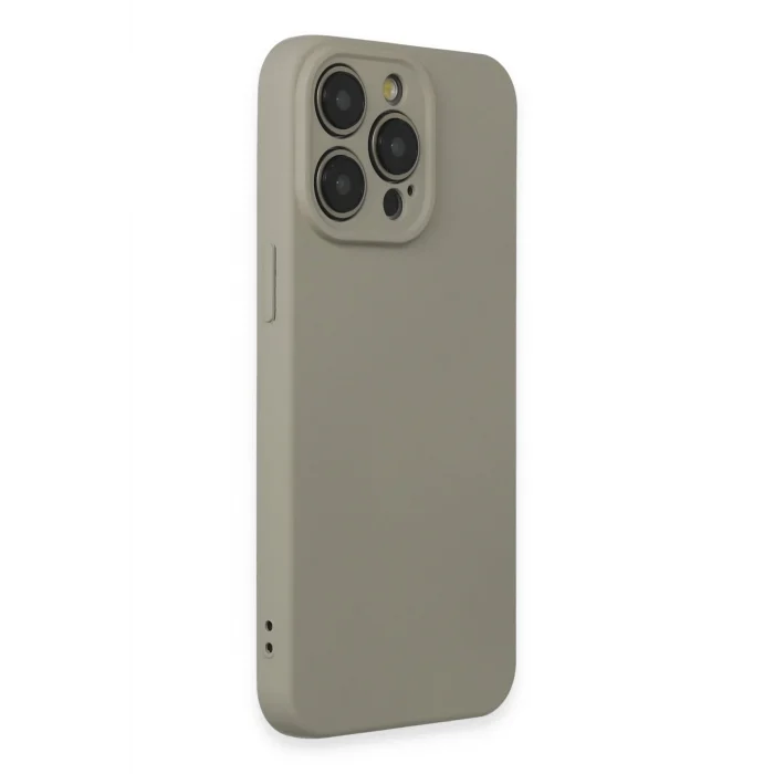 Mey İthalat®   iPhone 15 Pro Max Kılıf Nano içi Kadife Silikon - Beyaz Titanyum