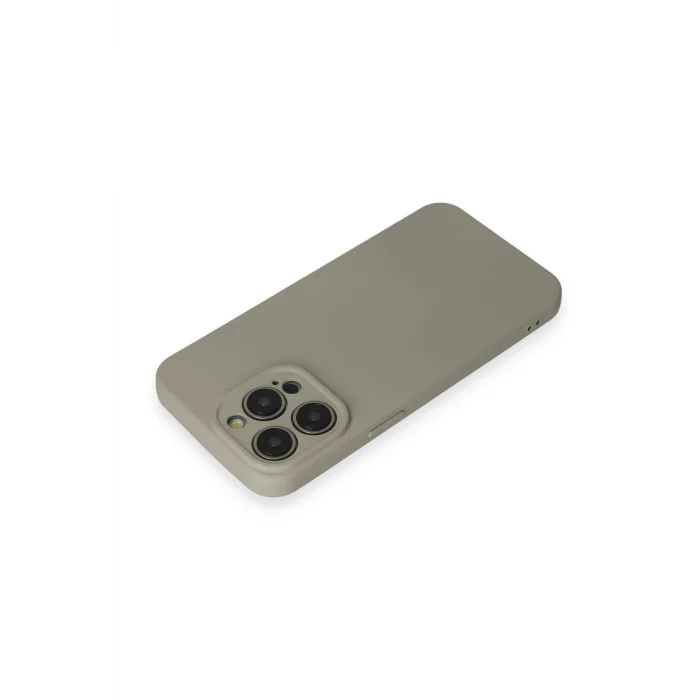 Mey İthalat®   iPhone 15 Pro Max Kılıf Nano içi Kadife Silikon - Beyaz Titanyum