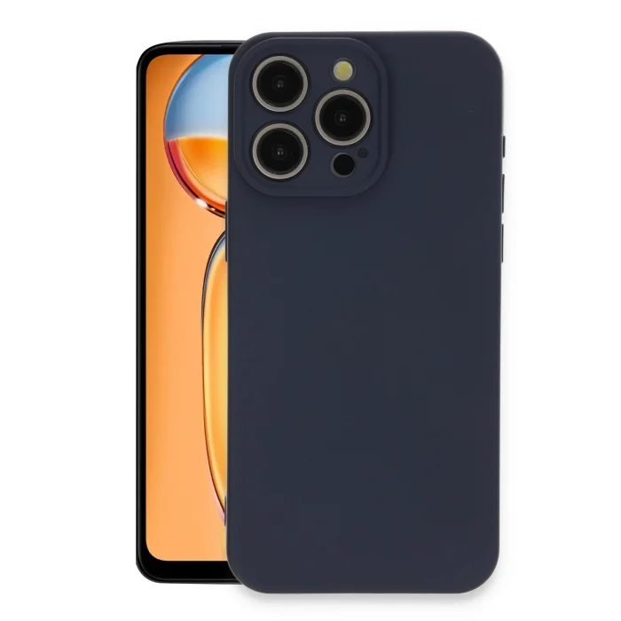 Mey İthalat®   iPhone 15 Pro Max Kılıf Nano içi Kadife Silikon - Lacivert