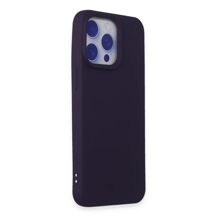 Mey İthalat®   iPhone 15 Pro Max Kılıf Nano içi Kadife Silikon - Mor