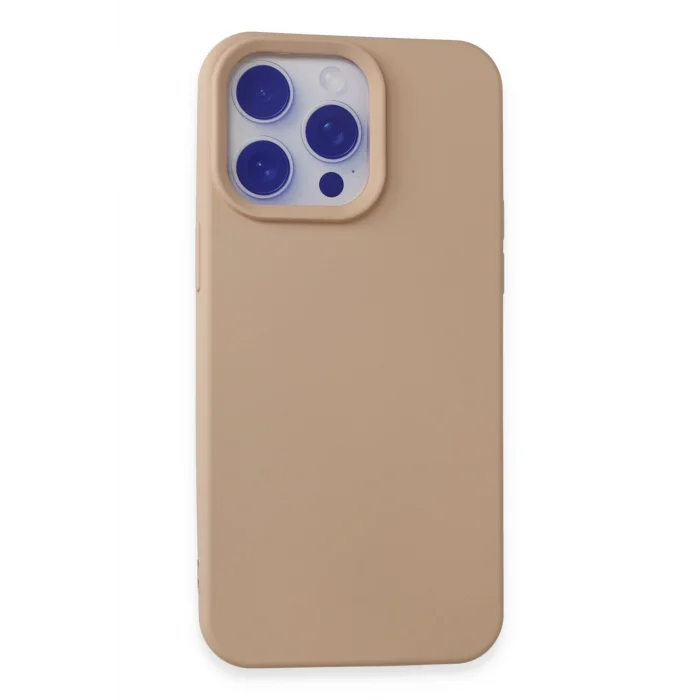 Mey İthalat®   iPhone 15 Pro Max Kılıf Nano içi Kadife Silikon - Pudra