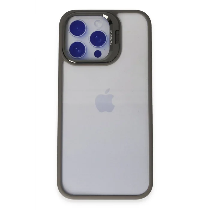 Mey İthalat®   iPhone 15 Pro Max Kılıf Roblox Lens Standlı Kapak - Titan Gri