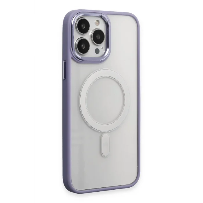 Mey İthalat®   iPhone 15 Pro Max Kılıf Room Magneticsafe Silikon - Lila