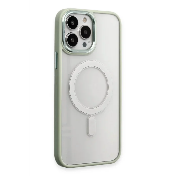Mey İthalat®   iPhone 15 Pro Max Kılıf Room Magneticsafe Silikon - Su Yeşili
