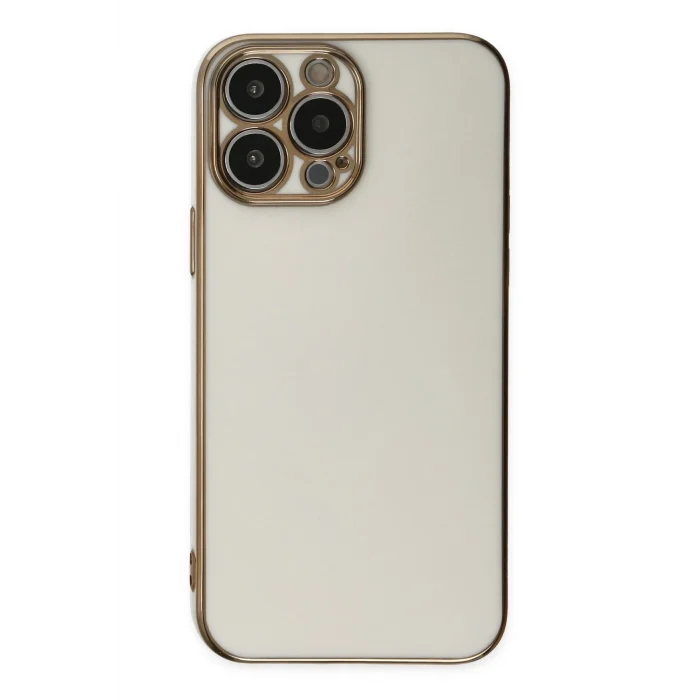 Mey İthalat®   iPhone 15 Pro Max Kılıf Volet Silikon - Beyaz