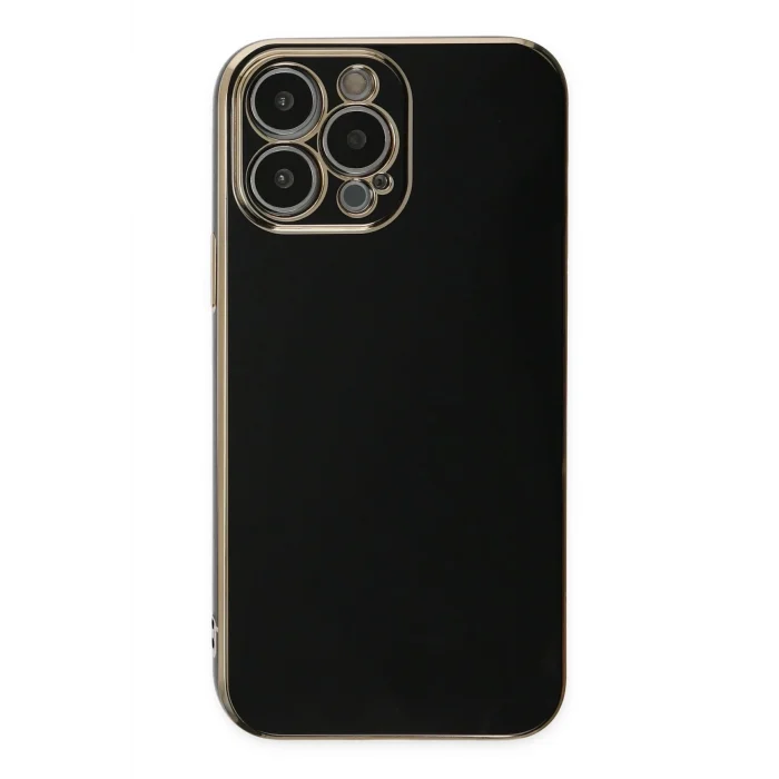 Mey İthalat®   iPhone 15 Pro Max Kılıf Volet Silikon - Siyah
