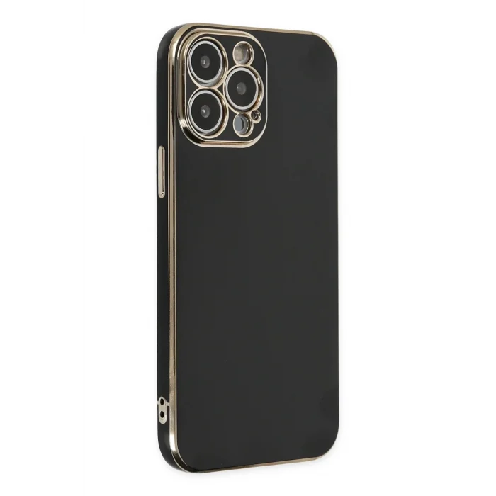 Mey İthalat®   iPhone 15 Pro Max Kılıf Volet Silikon - Siyah