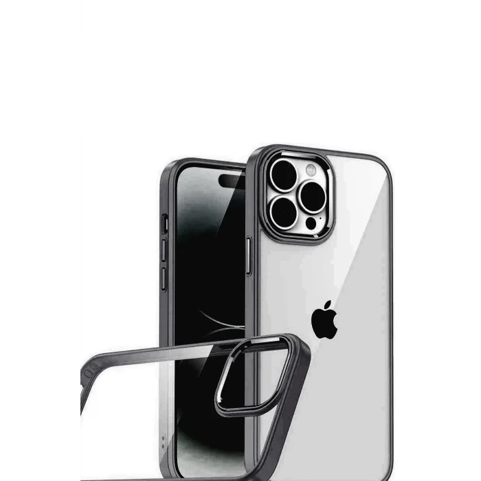 Mey İthalat®   iPhone 15 Pro Max  Lensli Silikon - Siyah